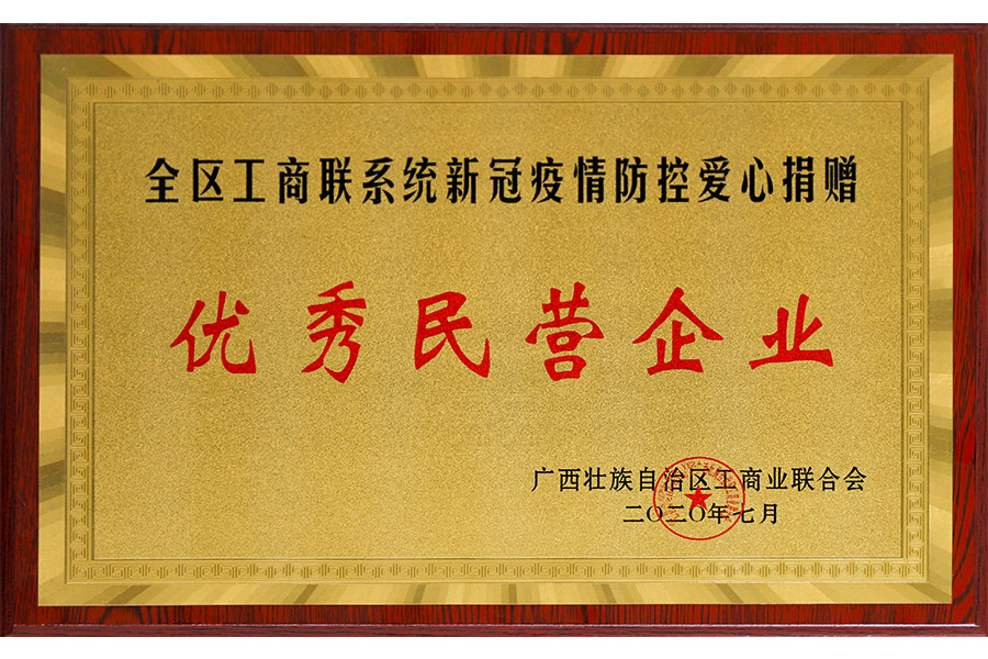 全區工商聯係統新冠疫情防控愛心捐贈-優秀民營企業